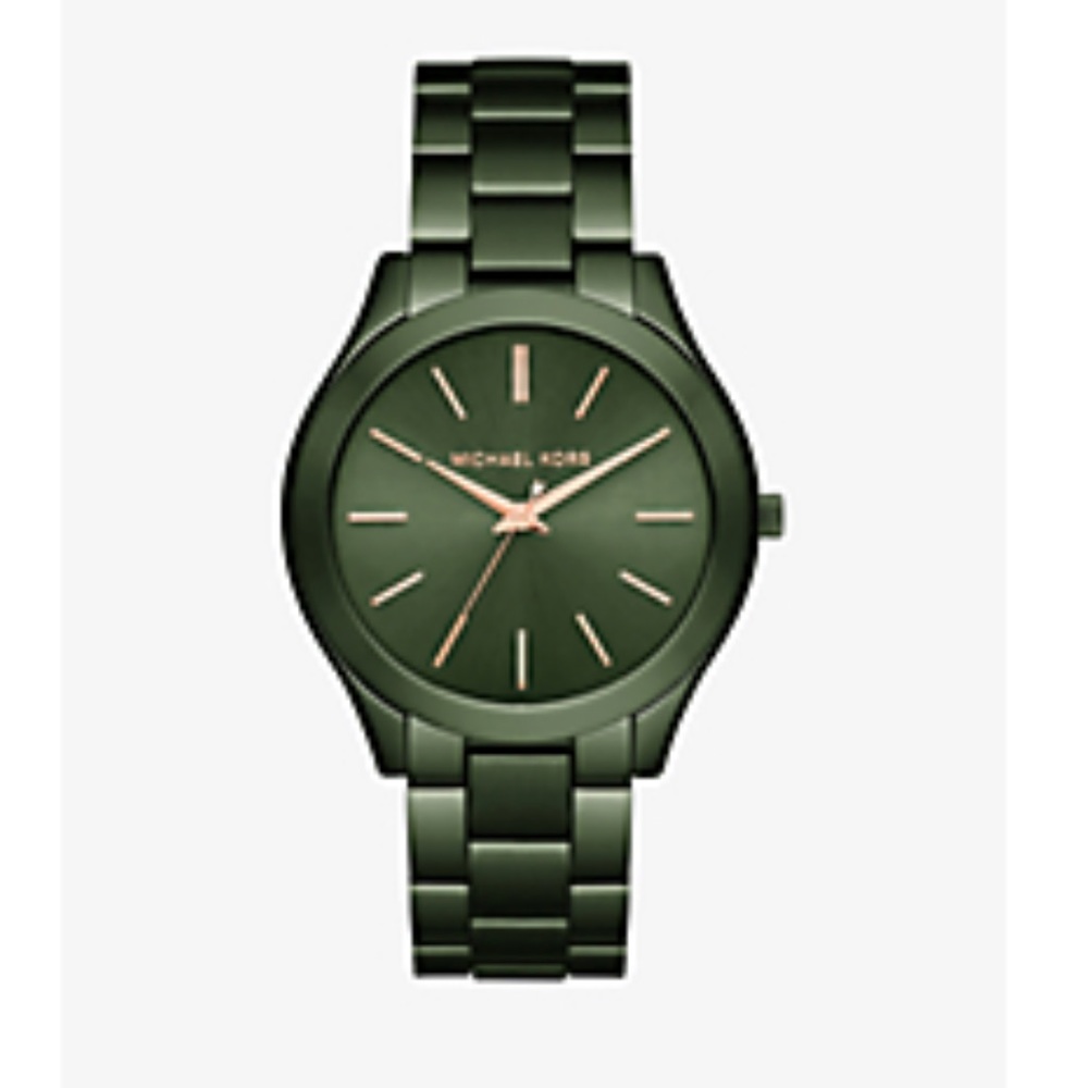 Michael Kors Slim Runway Olive-Tone Watch